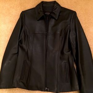 Black genuine leather jacket
